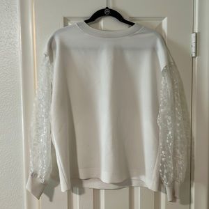 Zara medium shirt with floral sleeves